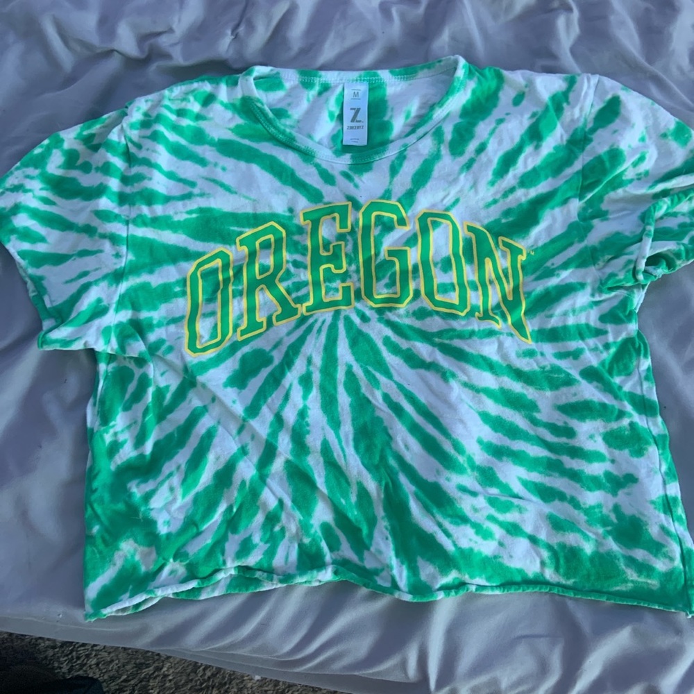 University Of Oregon Tie Die Crop top
